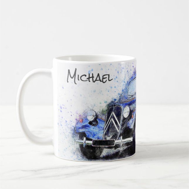 Mug Voiture Vintage Abstrait Graphic (Gauche)