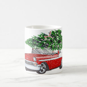Mug Voiture Vintage avec sapin de Noël