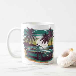 Mug Voiture vintage classique avec coucher de soleil t