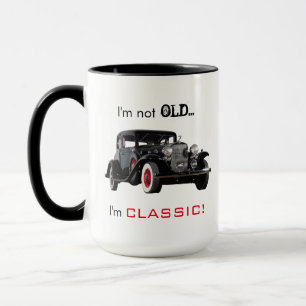 Mug Voiture vintage non vieille mais classique drôle