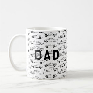 Mug Voitures classiques en noir couture papa