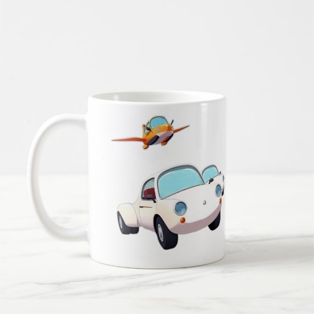 Mug - voitures et avion (Gauche)