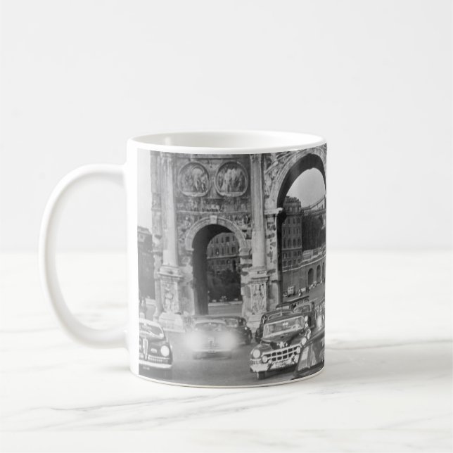 Mug Voitures et monuments anciens Rome Italyvintage, c (Gauche)