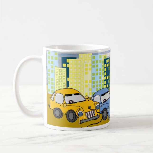 Mug Voitures Hybrides Branchées Dessin Animé  (Gauche)