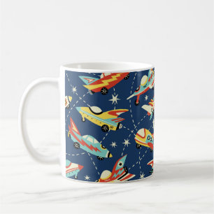 Mug Voitures spatiales vintage sans faille motif vinta