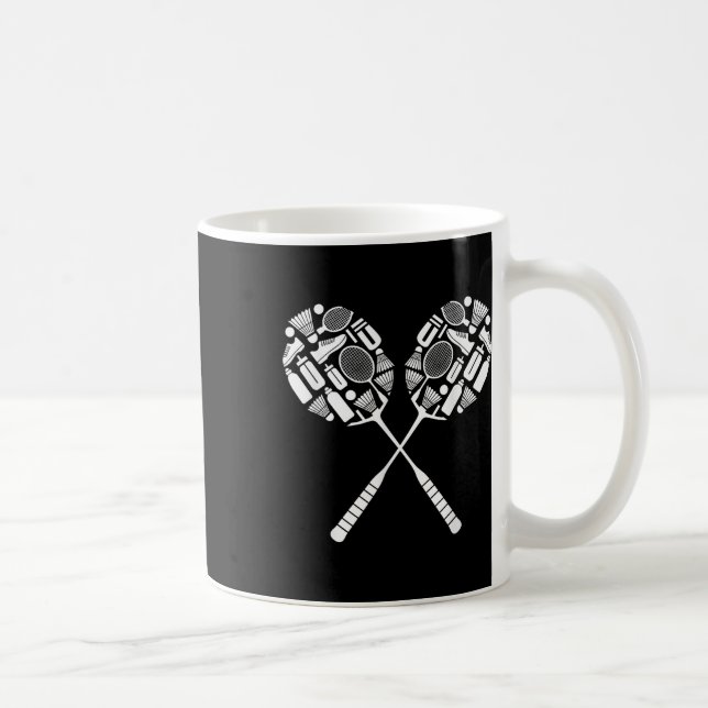 Mug Volant de badminton Racket Équipement Icon Silhoue (Droite)