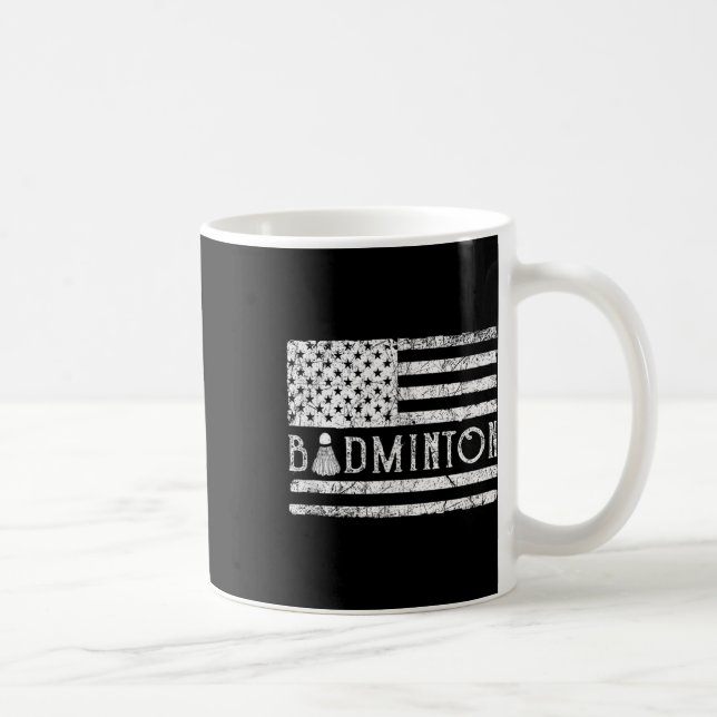 Mug Volants de Badminton Américain Drapeau Usa Drôle P (Droite)