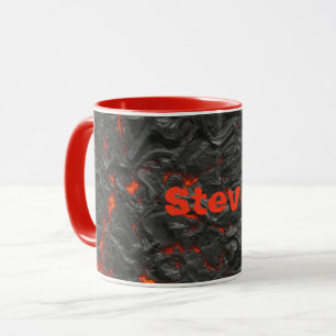 Mug Volcan de lave molle noir et rouge