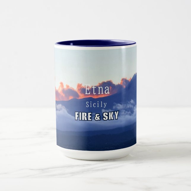Mug Volcan Etna Fumant le Soir (Centre)