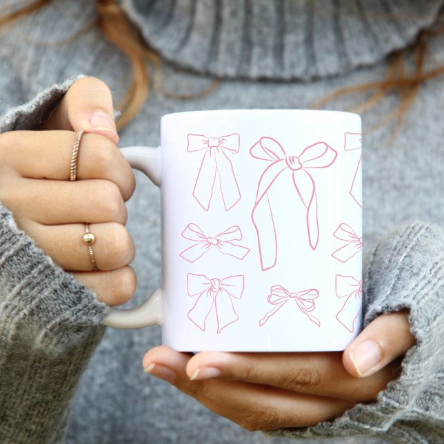Mug Volets tirés à la main de style français rose (Créateur téléchargé)