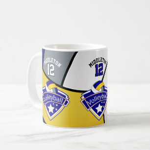 Mug Volley-ball bleu, jaune, blanc et gris