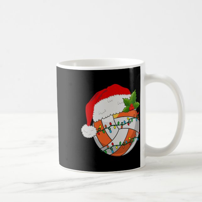 Mug Volley-ball Noël Santa Hat Femmes Hommes Tennis Lo (Droite)