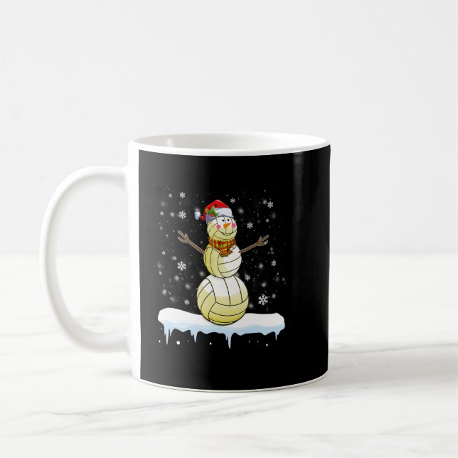 Mug Volley-ball Noël Volleyball Snowman Lights Boy (Gauche)