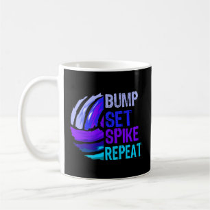 Mug Volleyball Bump Set Spike Repeat Blue Purple N