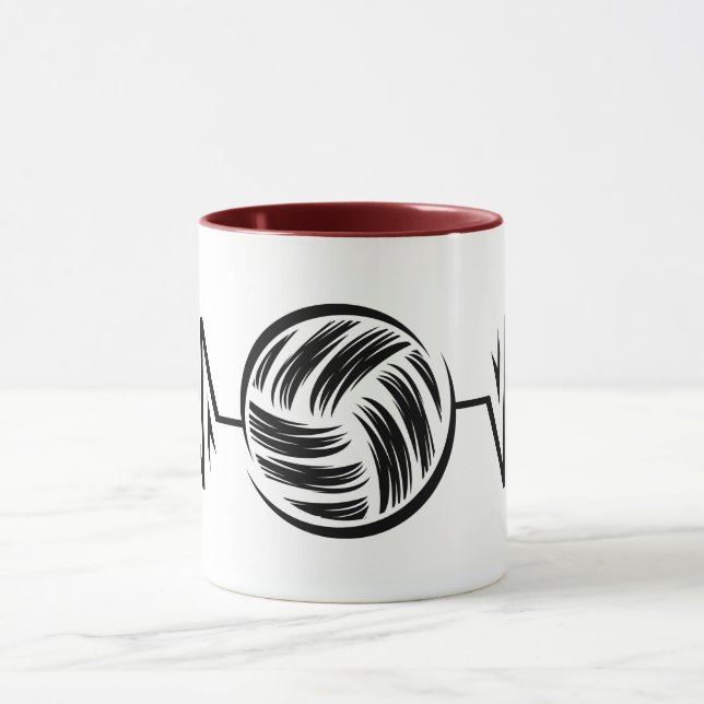 Mug Volleyball drôle de pinceau - rythme noir (Centre)