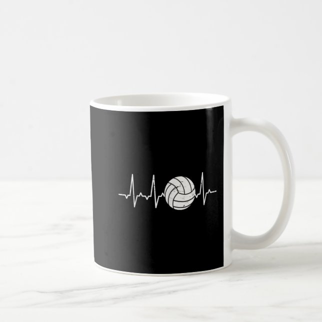 Mug Volleyball Heartbeat Cute Fun (Droite)
