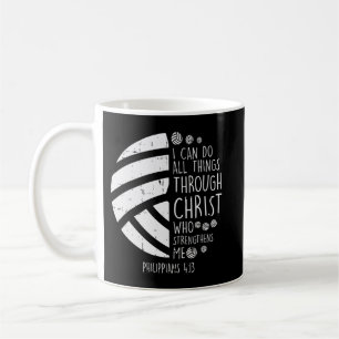 Mug Volleyball je peux faire des choses Bible Verse Di