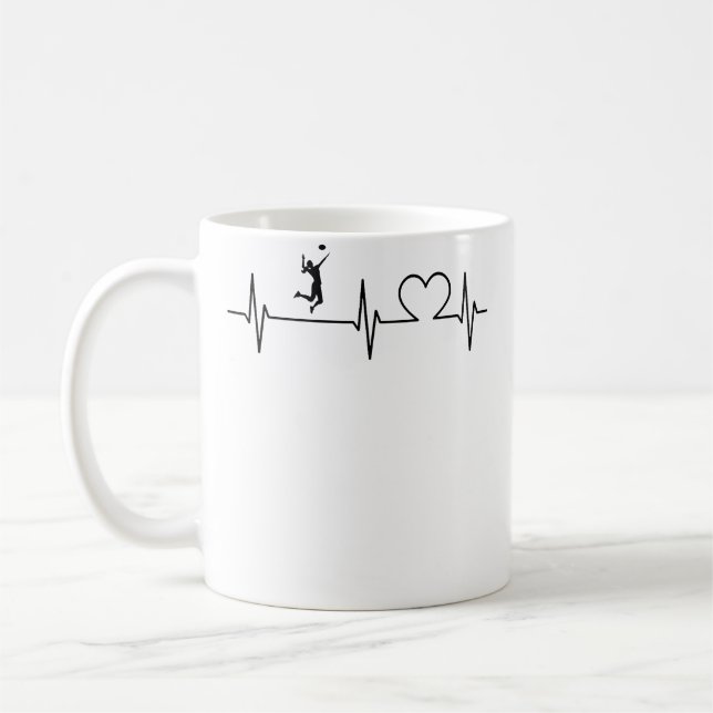 Mug Volleyball Player Heartbeat Volleyball Team Volley (Gauche)