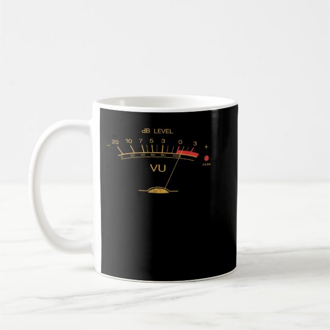 Mug Volume VU Meter Vintage Audio Engineer Enregistrem (Gauche)