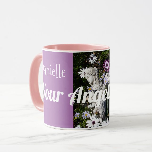 Mug Vos anges sont toujours avec vous Floral lilas Ang (Devant gauche)