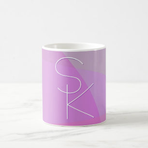 Mug Vos initiales qui se chevauchent   Géométrique ros