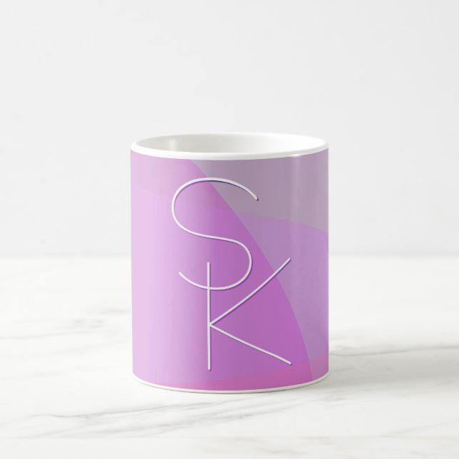Mug Vos initiales qui se chevauchent | Géométrique ros (Centre)