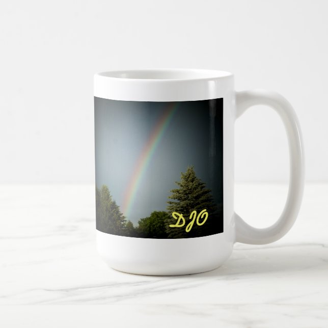 Mug Vos initiales sur "Arc-en-ciel sur À feuillage per (Droite)