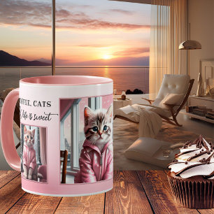 Mug Vos Photos Drôle Chat Doux Rose