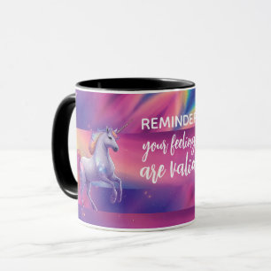Mug Vos sentiments sont valides Licorne Arc-en-ciel Ti