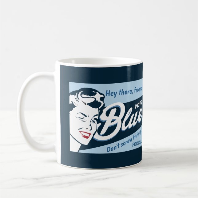 Mug Vote bleu | Musique | Funny rétro (Gauche)
