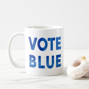 Mug Vote Blue bold watercolor texte politique