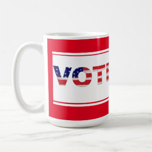 Mug Voter Le Texte Dans Les Couleurs Du Drapeau Rouge