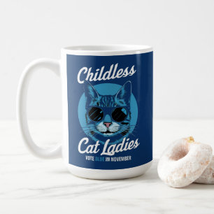 Mug Votez Démocrates Bleus sans enfants, Chat Dames 20