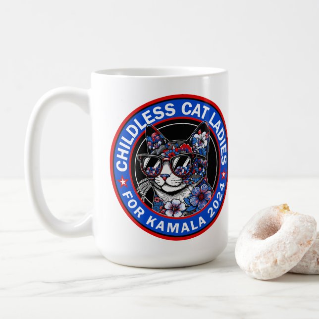 Mug Votez Kamala US 2024 Dems pour les femmes chats sa (Avec donut)