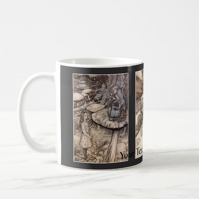 Mug Votre Alice Texte/Couleur dans Wonderland Rackham  (Gauche)