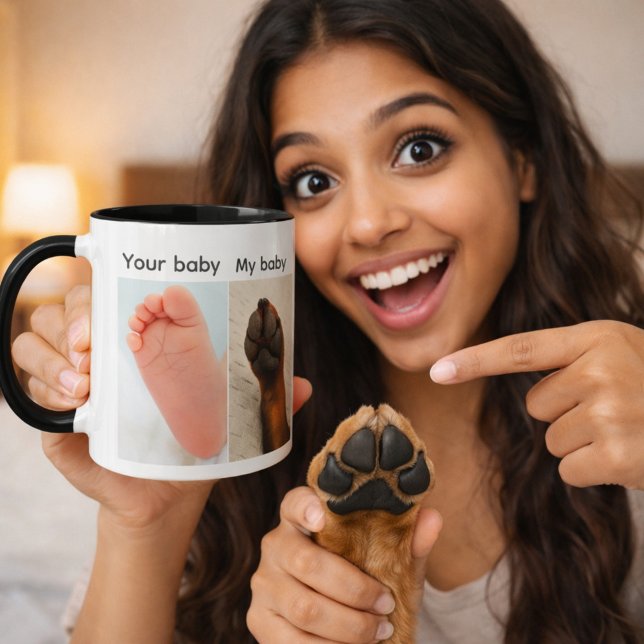 Mug Votre bébé vs mon bébé Meme de patte de chien (Créateur téléchargé)