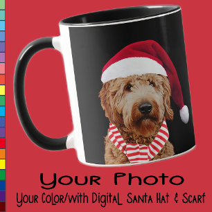 Mug Votre chien Santa Hat Photo personnalisée Couleur 