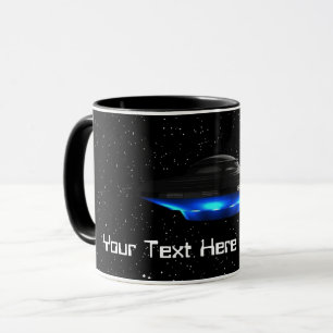 Mug Votre Cool de texte Alien Bleu Saucer Espace OVNI
