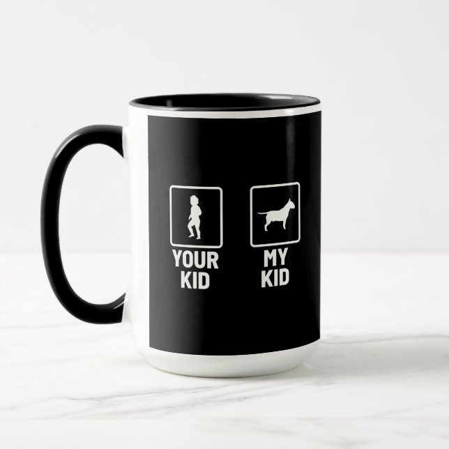 Mug Votre Enfant, Mon Enfant Funny Bull Terrier (Gauche)