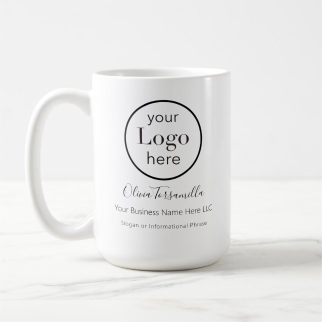 Mug Votre entreprise de nom de logo (Gauche)