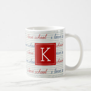 Mug Votre initiale   I Love School