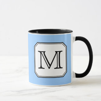 Mug Votre lettre. Monogramme fait sur commande. Blanc