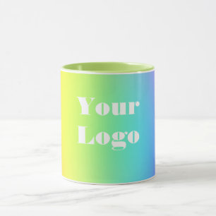 Mug Votre logo Arc-en-ciel blanc
