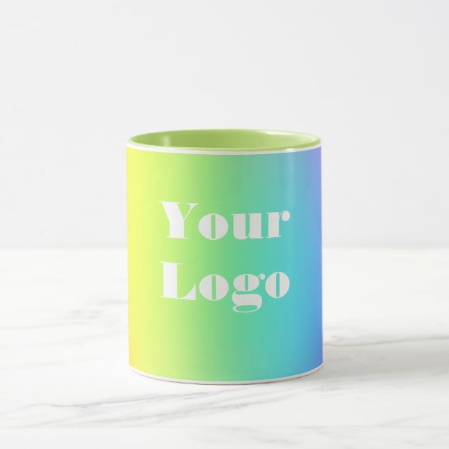 Mug Votre logo Arc-en-ciel blanc (Centre)