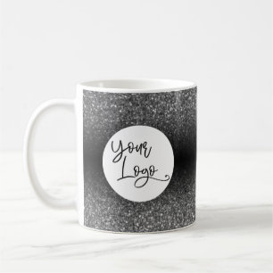 Mug Votre logo d'entreprise, ombre argent et noir