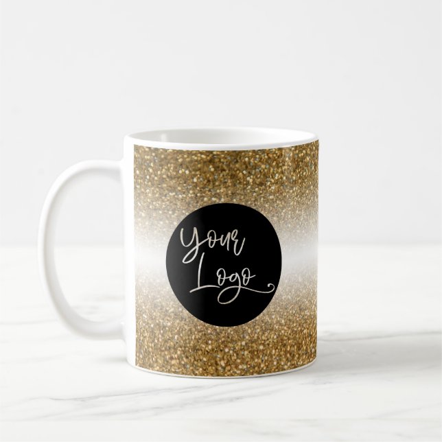 Mug Votre logo d'entreprise, ombre doré et blanc (Gauche)