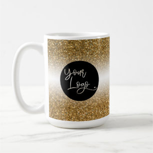 Mug Votre logo d'entreprise, ombre doré et blanc