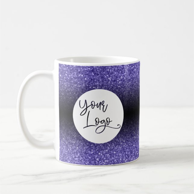 Mug Votre logo d'entreprise Parties scintillant violet (Gauche)