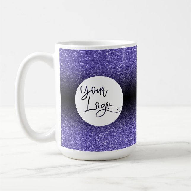 Mug Votre logo d'entreprise Parties scintillant violet (Gauche)
