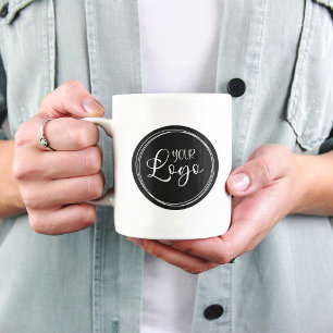 Mug Votre logo d'entreprise sur cercle noir